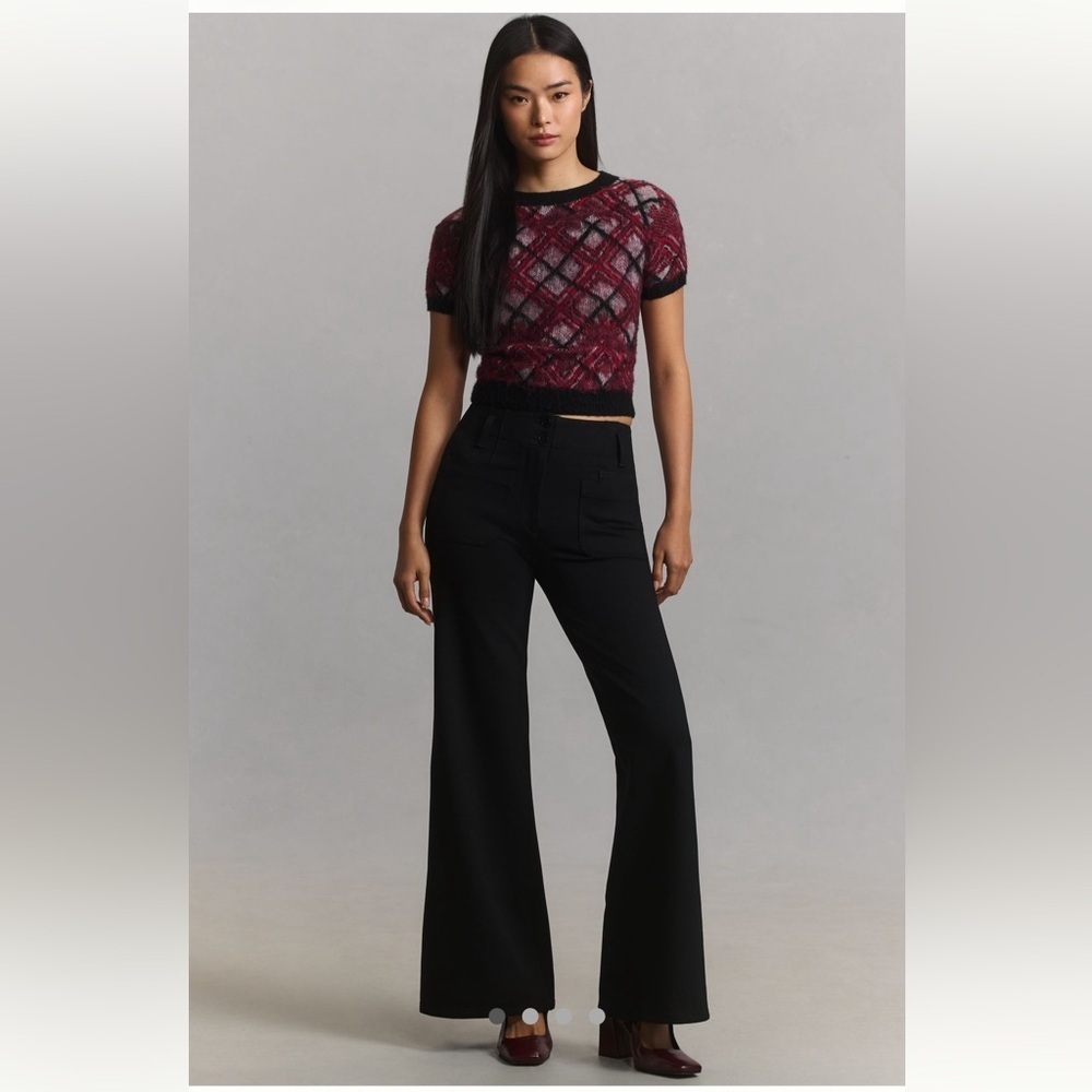 Anthropologie Maeve Black Flare Pants size 14